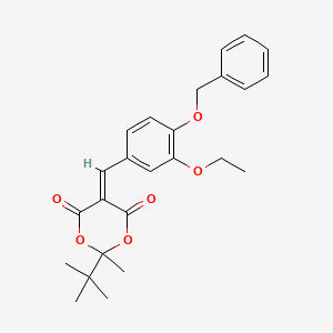 molecular formula C25H28O6 B5176582 5-[4-(benzyloxy)-3-ethoxybenzylidene]-2-tert-butyl-2-methyl-1,3-dioxane-4,6-dione 