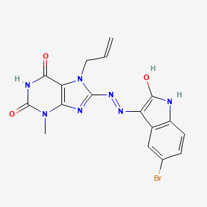 7-allyl-8-[2-(5-bromo-2-oxo-1,2-dihydro-3H-indol-3-ylidene)hydrazino]-3-methyl-3,7-dihydro-1H-purine-2,6-dione