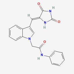 molecular formula C20H16N4O3 B5176623 2-{3-[(2,5-dioxo-4-imidazolidinylidene)methyl]-1H-indol-1-yl}-N-phenylacetamide 