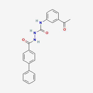 molecular formula C22H19N3O3 B5176644 N-(3-acetylphenyl)-2-(4-biphenylylcarbonyl)hydrazinecarboxamide 