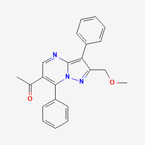 molecular formula C22H19N3O2 B5176654 1-[2-(methoxymethyl)-3,7-diphenylpyrazolo[1,5-a]pyrimidin-6-yl]ethanone 