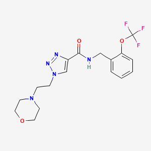 molecular formula C17H20F3N5O3 B5176682 1-[2-(4-morpholinyl)ethyl]-N-[2-(trifluoromethoxy)benzyl]-1H-1,2,3-triazole-4-carboxamide 