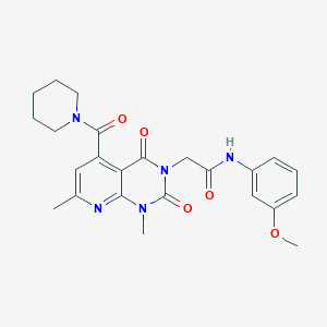 molecular formula C24H27N5O5 B5176706 2-[1,7-dimethyl-2,4-dioxo-5-(1-piperidinylcarbonyl)-1,4-dihydropyrido[2,3-d]pyrimidin-3(2H)-yl]-N-(3-methoxyphenyl)acetamide 