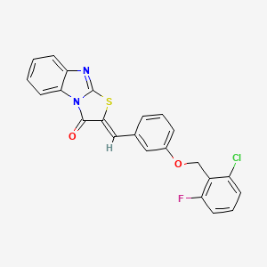 molecular formula C23H14ClFN2O2S B5176749 2-{3-[(2-chloro-6-fluorobenzyl)oxy]benzylidene}[1,3]thiazolo[3,2-a]benzimidazol-3(2H)-one 