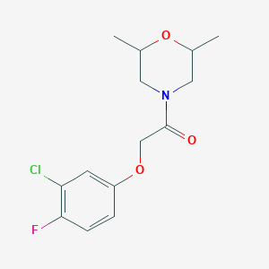 molecular formula C14H17ClFNO3 B5176758 4-[(3-chloro-4-fluorophenoxy)acetyl]-2,6-dimethylmorpholine 