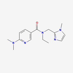 molecular formula C15H21N5O B5176779 6-(dimethylamino)-N-ethyl-N-[(1-methyl-1H-imidazol-2-yl)methyl]nicotinamide 