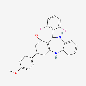 molecular formula C26H22F2N2O2 B5176798 11-(2,6-difluorophenyl)-3-(4-methoxyphenyl)-2,3,4,5,10,11-hexahydro-1H-dibenzo[b,e][1,4]diazepin-1-one 