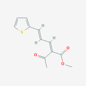 molecular formula C12H12O3S B5176811 methyl 2-acetyl-5-(2-thienyl)-2,4-pentadienoate 