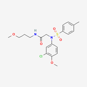 molecular formula C20H25ClN2O5S B5176813 N~2~-(3-chloro-4-methoxyphenyl)-N~1~-(3-methoxypropyl)-N~2~-[(4-methylphenyl)sulfonyl]glycinamide 