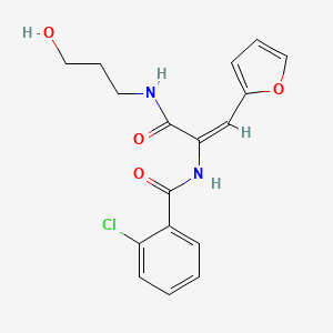 molecular formula C17H17ClN2O4 B5176826 2-chloro-N-(2-(2-furyl)-1-{[(3-hydroxypropyl)amino]carbonyl}vinyl)benzamide 