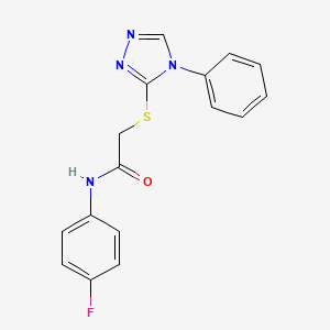 molecular formula C16H13FN4OS B5176847 N-(4-fluorophenyl)-2-[(4-phenyl-4H-1,2,4-triazol-3-yl)thio]acetamide 