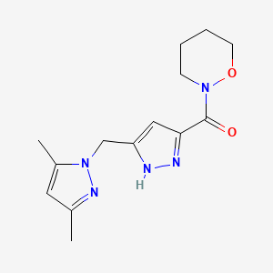 2-({5-[(3,5-dimethyl-1H-pyrazol-1-yl)methyl]-1H-pyrazol-3-yl}carbonyl)-1,2-oxazinane