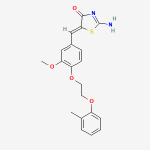 molecular formula C20H20N2O4S B5176875 2-imino-5-{3-methoxy-4-[2-(2-methylphenoxy)ethoxy]benzylidene}-1,3-thiazolidin-4-one 