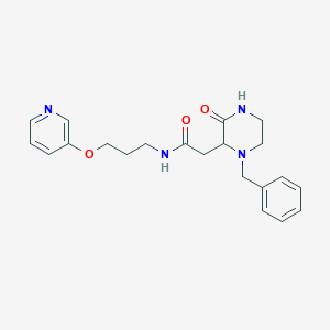 molecular formula C21H26N4O3 B5176897 2-(1-benzyl-3-oxo-2-piperazinyl)-N-[3-(3-pyridinyloxy)propyl]acetamide 