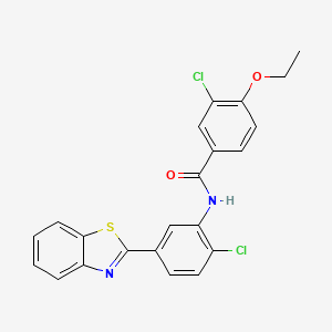 molecular formula C22H16Cl2N2O2S B5176961 N-[5-(1,3-benzothiazol-2-yl)-2-chlorophenyl]-3-chloro-4-ethoxybenzamide 