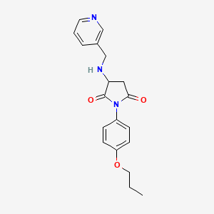 molecular formula C19H21N3O3 B5176981 1-(4-propoxyphenyl)-3-[(3-pyridinylmethyl)amino]-2,5-pyrrolidinedione 