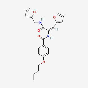 molecular formula C23H24N2O5 B5177028 4-butoxy-N-(2-(2-furyl)-1-{[(2-furylmethyl)amino]carbonyl}vinyl)benzamide 