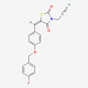 molecular formula C20H14FNO3S B5177034 5-{4-[(4-fluorobenzyl)oxy]benzylidene}-3-(2-propyn-1-yl)-1,3-thiazolidine-2,4-dione 