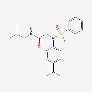 molecular formula C21H28N2O3S B5177074 N~1~-isobutyl-N~2~-(4-isopropylphenyl)-N~2~-(phenylsulfonyl)glycinamide 
