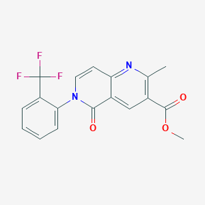 molecular formula C18H13F3N2O3 B5177078 methyl 2-methyl-5-oxo-6-[2-(trifluoromethyl)phenyl]-5,6-dihydro-1,6-naphthyridine-3-carboxylate 