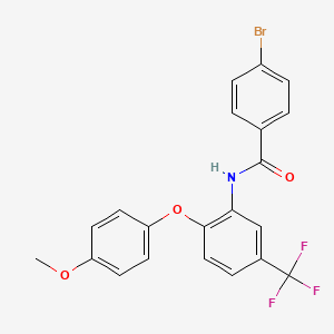 molecular formula C21H15BrF3NO3 B5177087 4-bromo-N-[2-(4-methoxyphenoxy)-5-(trifluoromethyl)phenyl]benzamide 