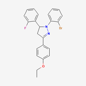 molecular formula C23H20BrFN2O B5177134 1-(2-bromophenyl)-3-(4-ethoxyphenyl)-5-(2-fluorophenyl)-4,5-dihydro-1H-pyrazole 