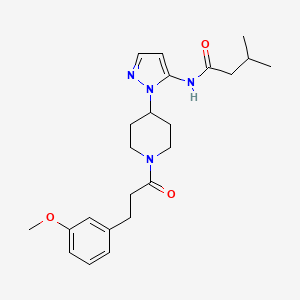 molecular formula C23H32N4O3 B5177143 N-(1-{1-[3-(3-methoxyphenyl)propanoyl]-4-piperidinyl}-1H-pyrazol-5-yl)-3-methylbutanamide 