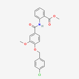 molecular formula C23H20ClNO5 B5177163 methyl 2-({4-[(4-chlorobenzyl)oxy]-3-methoxybenzoyl}amino)benzoate 
