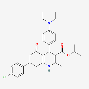 isopropyl 7-(4-chlorophenyl)-4-[4-(diethylamino)phenyl]-2-methyl-5-oxo-1,4,5,6,7,8-hexahydro-3-quinolinecarboxylate