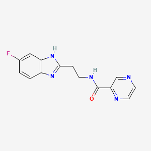 N-[2-(6-fluoro-1H-benzimidazol-2-yl)ethyl]-2-pyrazinecarboxamide trifluoroacetate