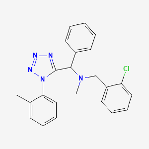 molecular formula C23H22ClN5 B5177206 (2-chlorobenzyl)methyl[[1-(2-methylphenyl)-1H-tetrazol-5-yl](phenyl)methyl]amine 