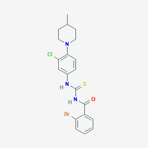 molecular formula C20H21BrClN3OS B5177218 2-bromo-N-({[3-chloro-4-(4-methyl-1-piperidinyl)phenyl]amino}carbonothioyl)benzamide 