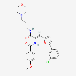 molecular formula C28H30ClN3O5 B5177231 N-[2-[5-(3-chlorophenyl)-2-furyl]-1-({[3-(4-morpholinyl)propyl]amino}carbonyl)vinyl]-4-methoxybenzamide 