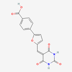 molecular formula C16H10N2O6 B5177261 4-{5-[(2,4,6-trioxotetrahydro-5(2H)-pyrimidinylidene)methyl]-2-furyl}benzoic acid 