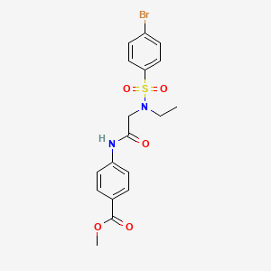 molecular formula C18H19BrN2O5S B5177270 methyl 4-({N-[(4-bromophenyl)sulfonyl]-N-ethylglycyl}amino)benzoate 