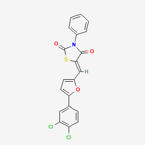 molecular formula C20H11Cl2NO3S B5177285 5-{[5-(3,4-dichlorophenyl)-2-furyl]methylene}-3-phenyl-1,3-thiazolidine-2,4-dione 