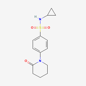 molecular formula C14H18N2O3S B5177306 N-cyclopropyl-4-(2-oxo-1-piperidinyl)benzenesulfonamide 