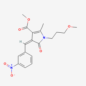 molecular formula C18H20N2O6 B5177312 methyl 1-(3-methoxypropyl)-2-methyl-4-(3-nitrobenzylidene)-5-oxo-4,5-dihydro-1H-pyrrole-3-carboxylate 