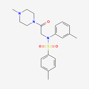 molecular formula C21H27N3O3S B5177325 4-methyl-N-(3-methylphenyl)-N-[2-(4-methyl-1-piperazinyl)-2-oxoethyl]benzenesulfonamide 