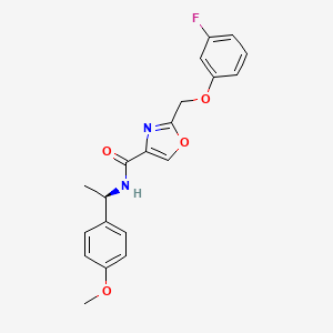 2-[(3-fluorophenoxy)methyl]-N-[(1R)-1-(4-methoxyphenyl)ethyl]-1,3-oxazole-4-carboxamide