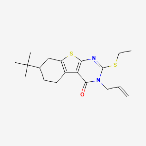 molecular formula C19H26N2OS2 B5177402 3-allyl-7-tert-butyl-2-(ethylthio)-5,6,7,8-tetrahydro[1]benzothieno[2,3-d]pyrimidin-4(3H)-one 