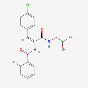 N-[2-[(2-bromobenzoyl)amino]-3-(4-chlorophenyl)acryloyl]glycine
