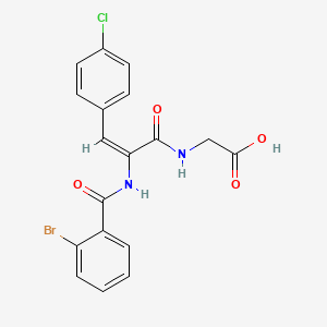 molecular formula C18H14BrClN2O4 B5177409 2-[[(E)-2-[(2-bromobenzoyl)amino]-3-(4-chlorophenyl)prop-2-enoyl]amino]acetic acid 