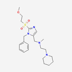 molecular formula C22H34N4O3S B5177419 ({1-benzyl-2-[(2-methoxyethyl)sulfonyl]-1H-imidazol-5-yl}methyl)methyl[2-(1-piperidinyl)ethyl]amine 