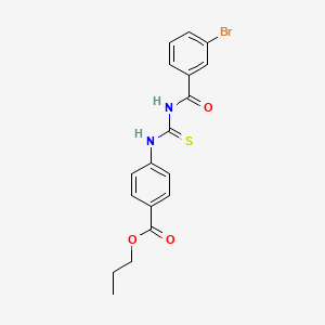 molecular formula C18H17BrN2O3S B5177446 propyl 4-({[(3-bromobenzoyl)amino]carbonothioyl}amino)benzoate 