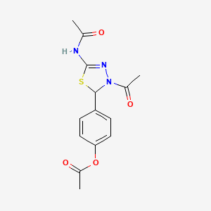 4-[3-acetyl-5-(acetylamino)-2,3-dihydro-1,3,4-thiadiazol-2-yl]phenyl acetate