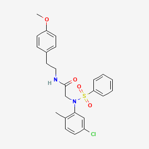 molecular formula C24H25ClN2O4S B5177465 N~2~-(5-chloro-2-methylphenyl)-N~1~-[2-(4-methoxyphenyl)ethyl]-N~2~-(phenylsulfonyl)glycinamide 