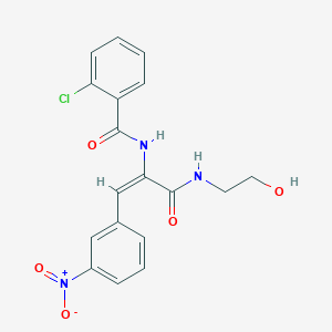 molecular formula C18H16ClN3O5 B5177477 2-chloro-N-[1-{[(2-hydroxyethyl)amino]carbonyl}-2-(3-nitrophenyl)vinyl]benzamide 