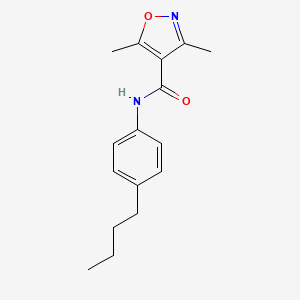 molecular formula C16H20N2O2 B5177490 N-(4-butylphenyl)-3,5-dimethyl-4-isoxazolecarboxamide 