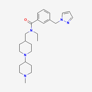 molecular formula C25H37N5O B5177494 N-ethyl-N-[(1'-methyl-1,4'-bipiperidin-4-yl)methyl]-3-(1H-pyrazol-1-ylmethyl)benzamide 